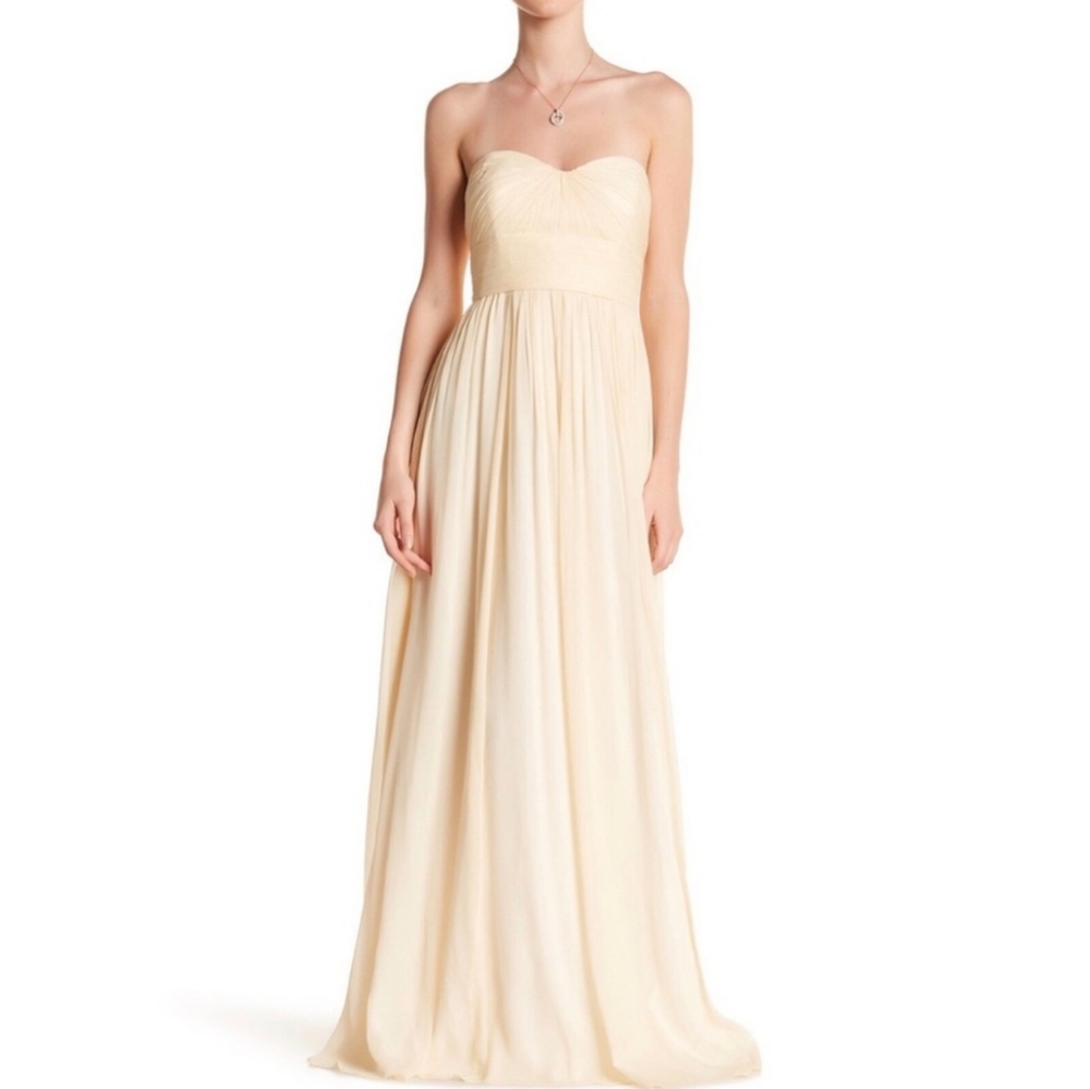 J. Crew Ivory Strapless Maxi Dress